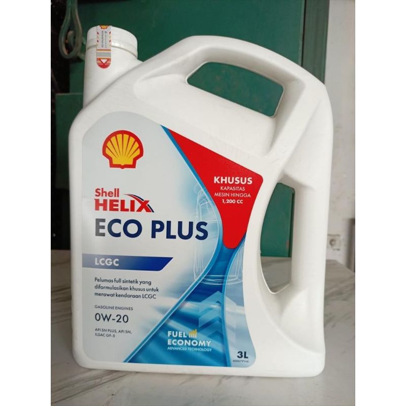 Oli Mesin Mobil LCGC API SN PLUS/ GF-5 Shell Helix Eco Ow-20 3Liter / Galon Barcode Centang Hijau As