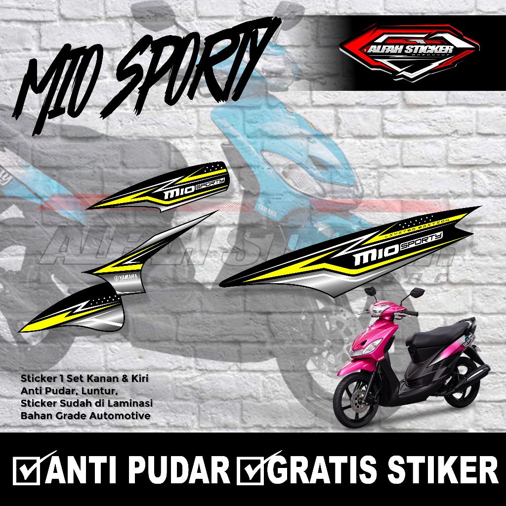 MSP - Sticker Stripping mio sporty stiker variasi mio sporty motif racing