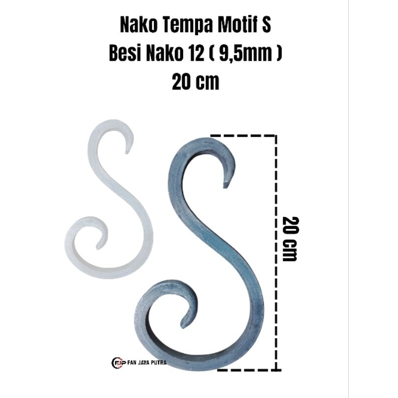 Nako Tempa Motif S 20cm Besi Nako 12 ( 9,5mm ) | Ornamen Nako Tempa Motif S 20cm | Aksesories Pagar 