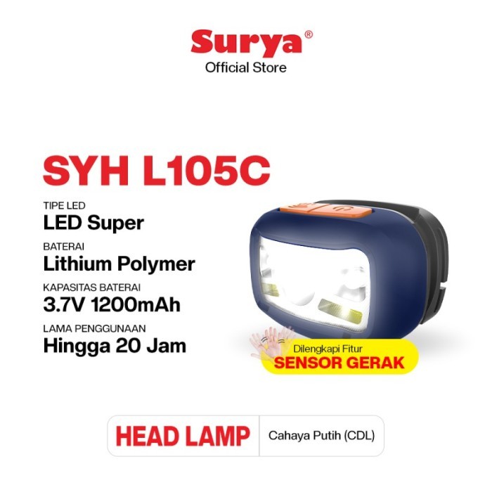 SENTER KEPALA SURYA 10 WATT / SURYA SYH 105C / L105C / L-105C