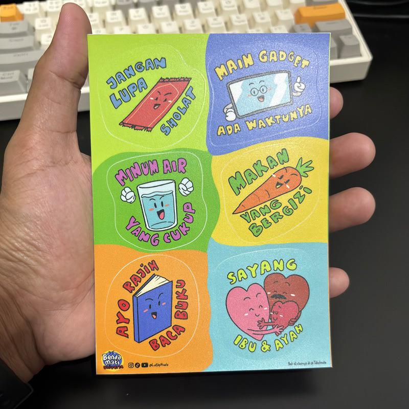 

Sticker Kisscut A6 - Kids series 1 - Benda Mati Universe @luthfihinelo