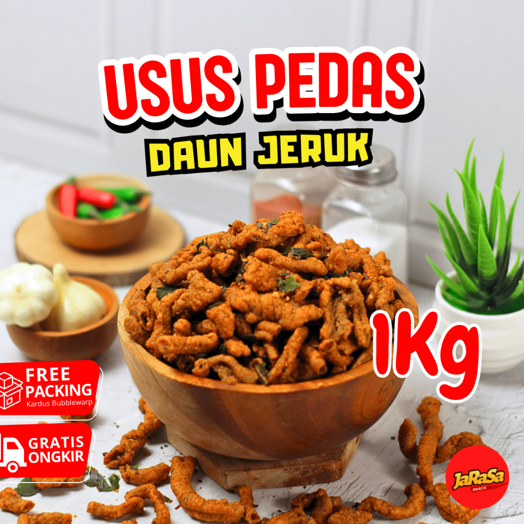 

KERIPIK USUS AYAM CRISPY PEDAS DAUN JERUK 1KG PREMIUM