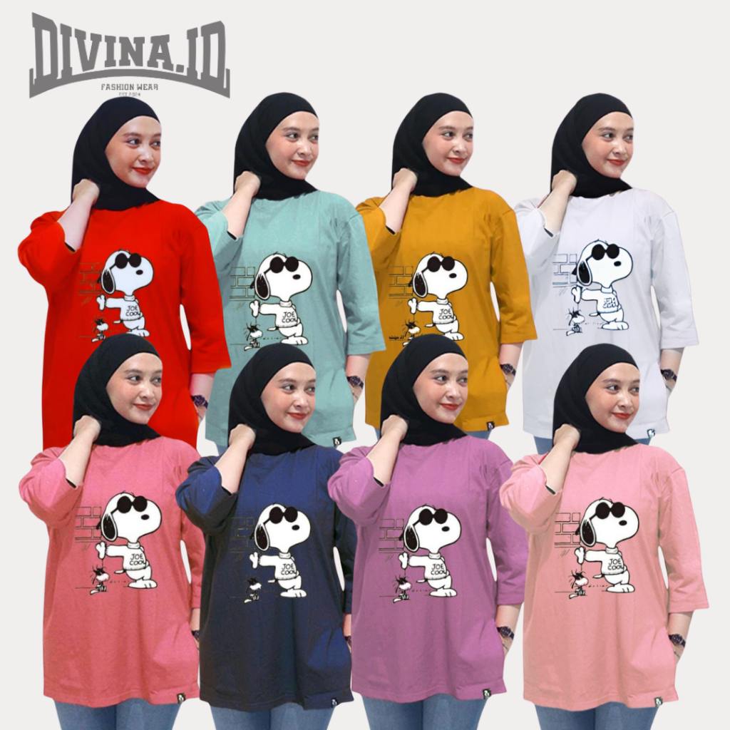 Oversize Vamel Motif Karakter Lengan 7/8 PREMIUM Bahan Katun Combed 20's
