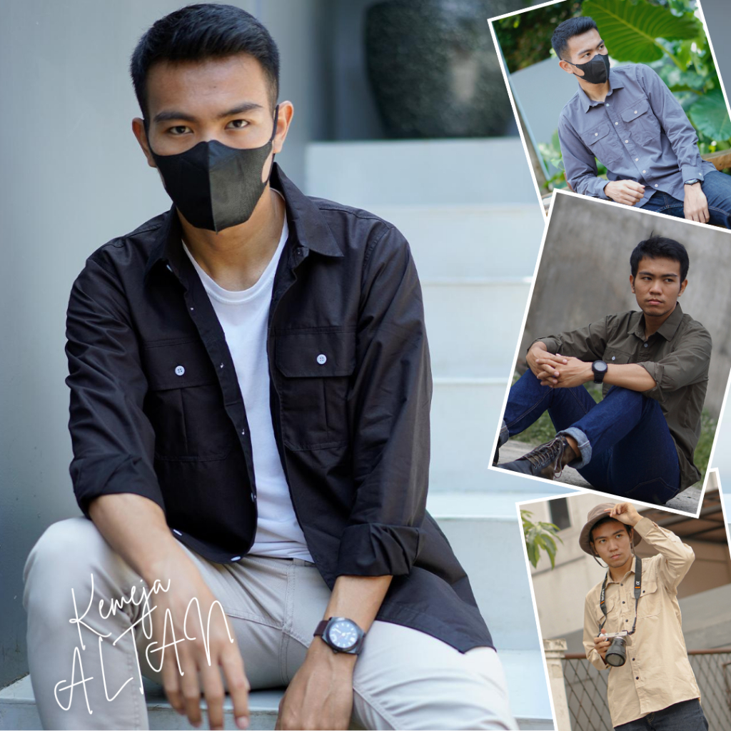 Baju Kemeja Pria atasan lengan Panjang Polos Premium Slimfit dewasa ALTAN linen size Jumbo/ oversize