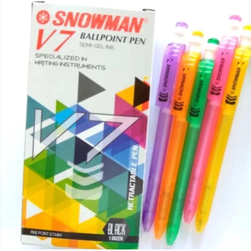 

balpoint pulpen snowman V7 0.7mm ( 1pak isi 12)