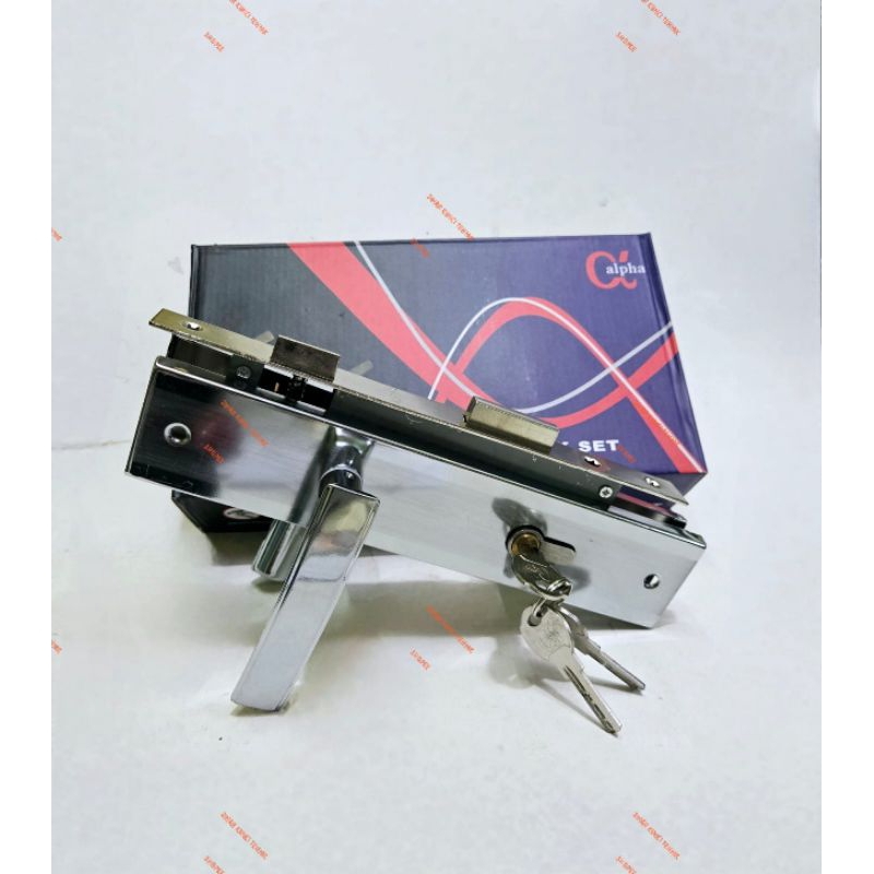 Kunci Pintu Besar Plat Komplit 1 Set Handle Gagang Kunci Pintu 25cm