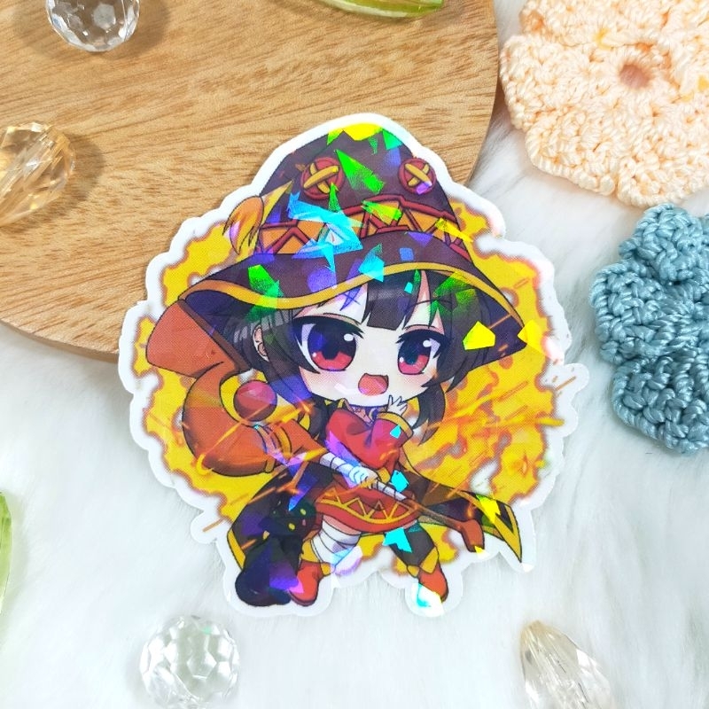 

Sticker Hologram Brokenglass Fanmerch Megumin Konosuba Original Fanart by Merch Trove
