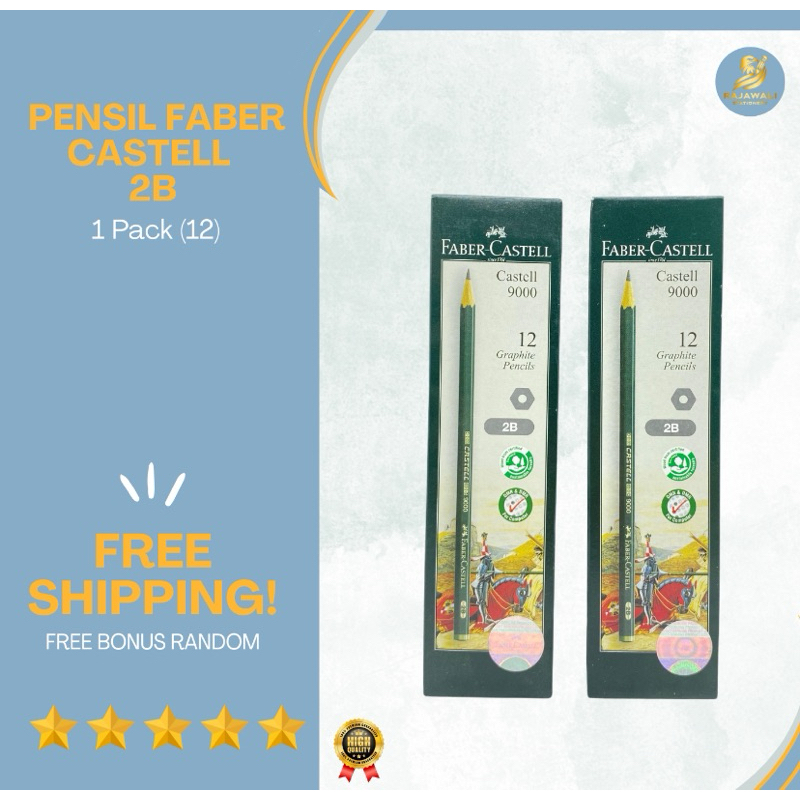 

Pensil Tulis Merk FaberCastell | 2B | 1 Pack (12) Eceran 5 Pcs & 1 Pack