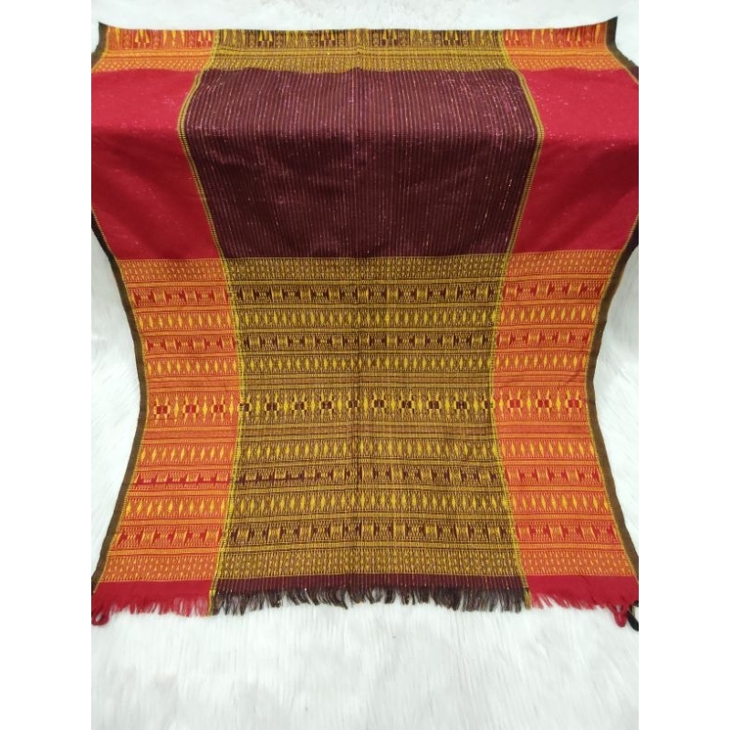 Bahan ulos ragi hotang kombinasi dress/jas etnik batak