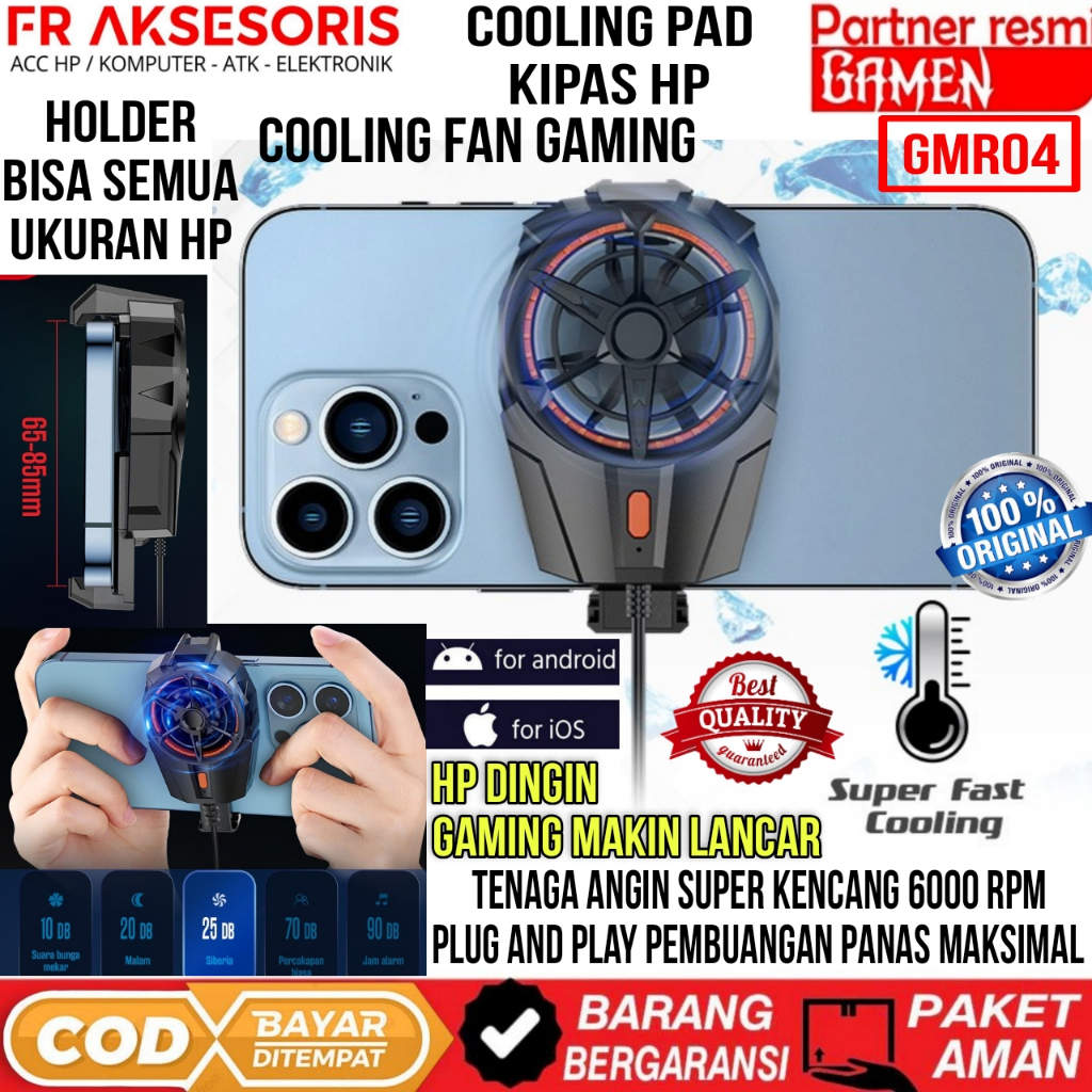 Cooling Fan HP GAMEN GMR04 Radiator Pendingin HP Cooling Fan Gaming cooling Pad KIPAS HP