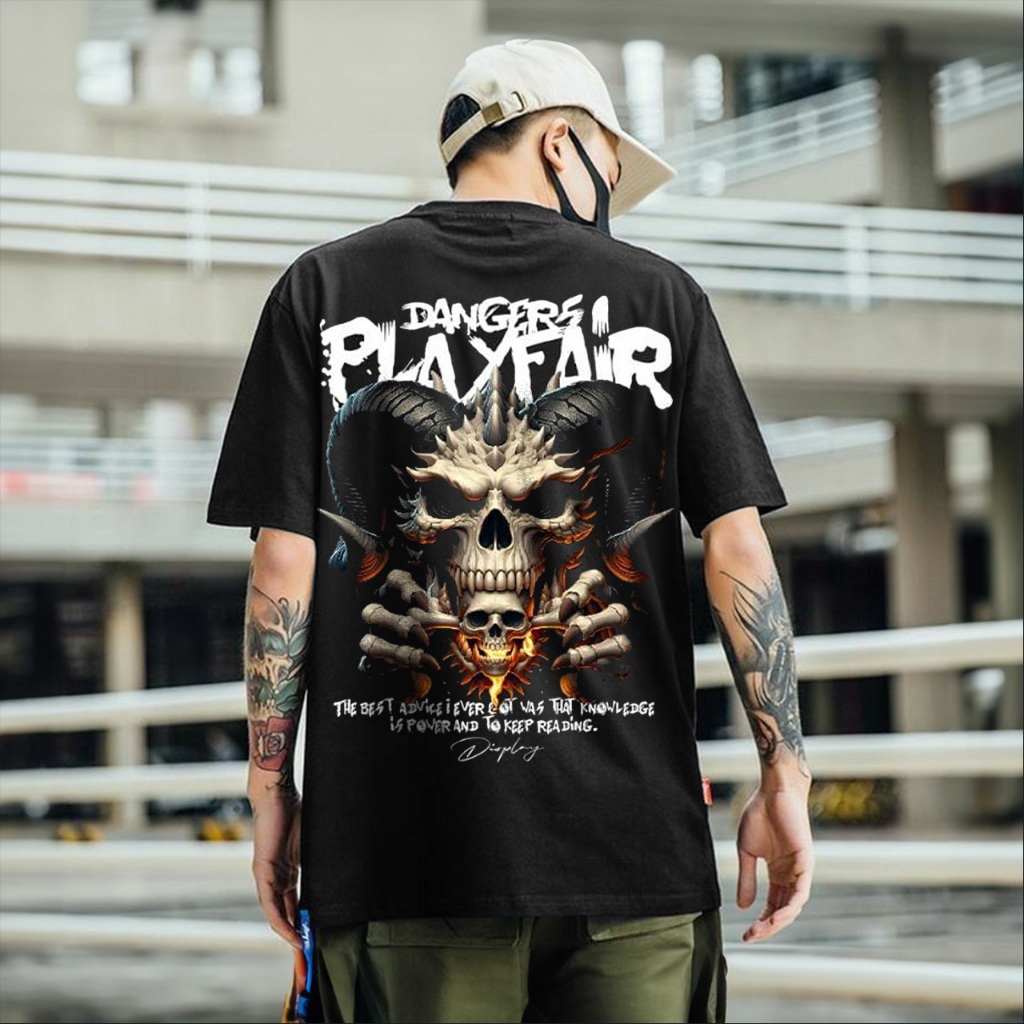 KAOS DISTRO PRIA MOTIF SKULL PIRATES - KAOS SUKAJAN JEPANG - KAOS VIRAL - KAOS TRENDY UNISEX - KAOS 