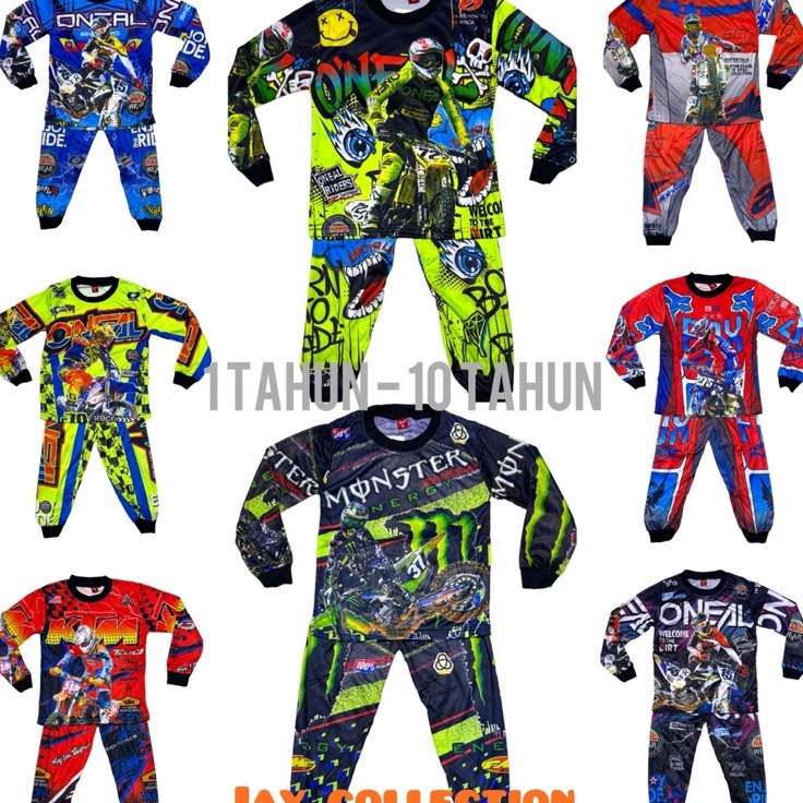 Big Surprise  SETELAN BAJU BALAP MOTOR CROSS ANAK FULL SET DENGAN CELANA UNTUK 1  1 TAHUN LAKILAKI P
