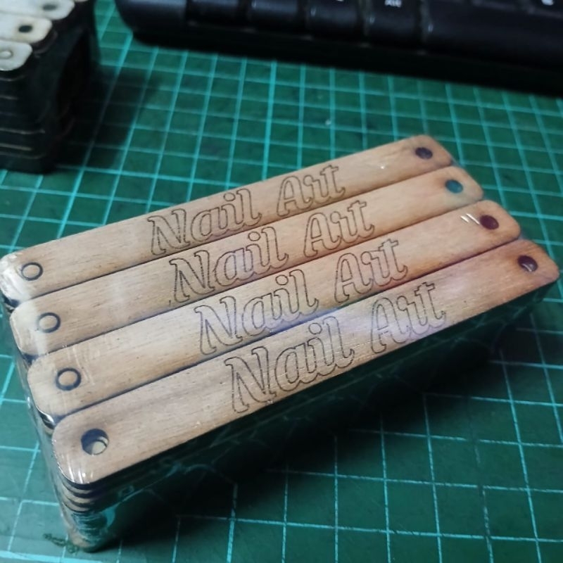 

kayu merek label laser cutting stik es krim