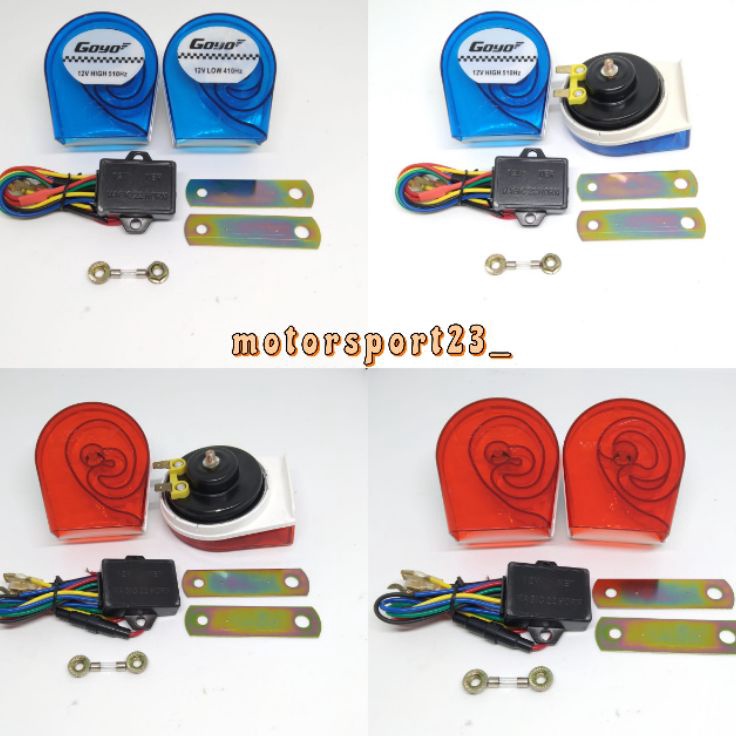 Diskon Dasyat  Klakson Gema Echo 8 Suara Plus Relay klakson telolet Klakson Keong Echo 8 Suara 12vol