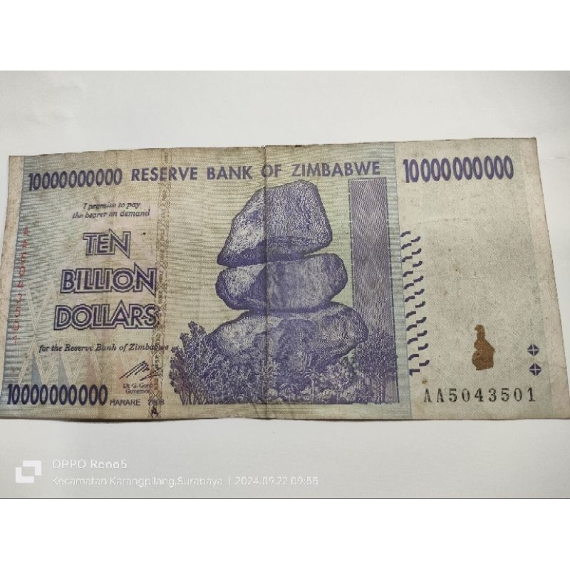 UANG ZIMBABWE ASLI 10 MILYAR