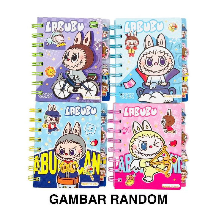 

( DAPAT 1 PCS ) Notebook Note Book Buku Agenda Diary Notes Spiral A7 LABUBU A7-205-4