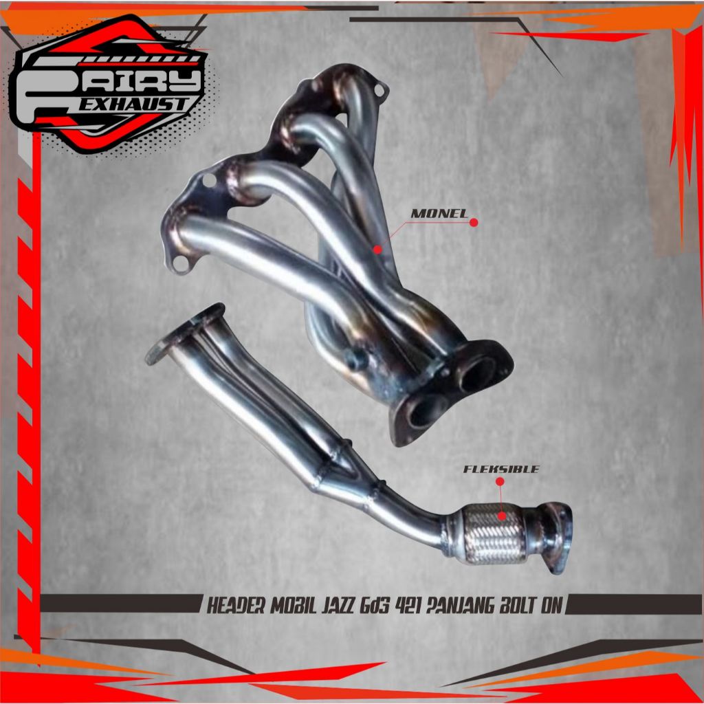 HEADER HONDA JAZZ GD3 TIPE 421 PANJANG BOLT ON TERPISAH