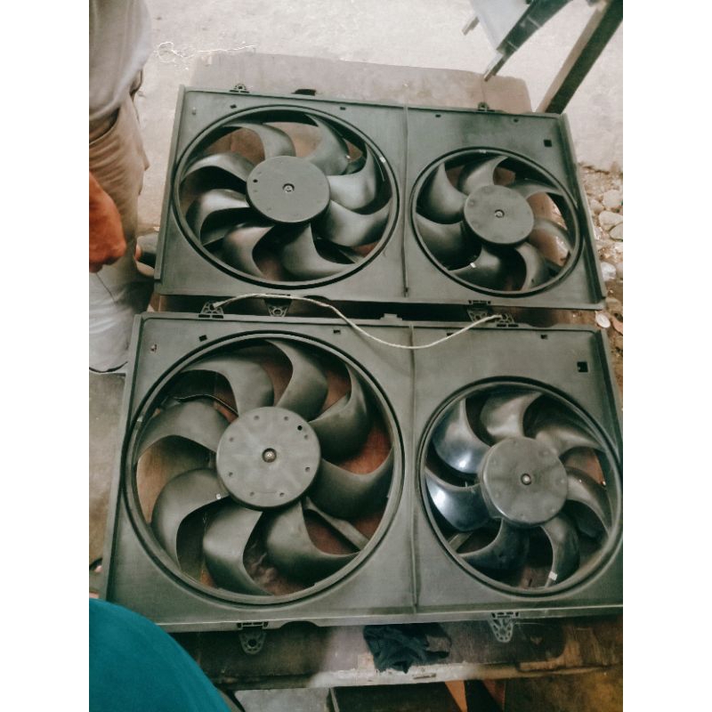 Extra Fan Double | Motor Fan | 1 Set Kipas Radiator Dinamo Mobil Original Copotan Wuling Almaz