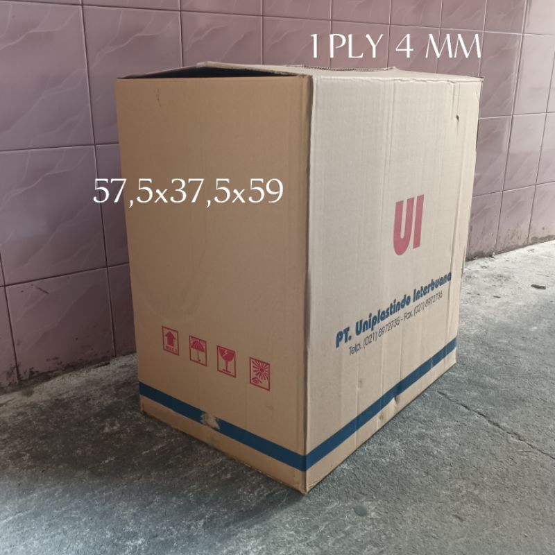 

KARDUS BEKAS/UKURAN BESAR/TEBAL 4 MM UKURAN 57,5X37,5X59 CM UNTUK PACKING BARANG PINDAHAN DLL