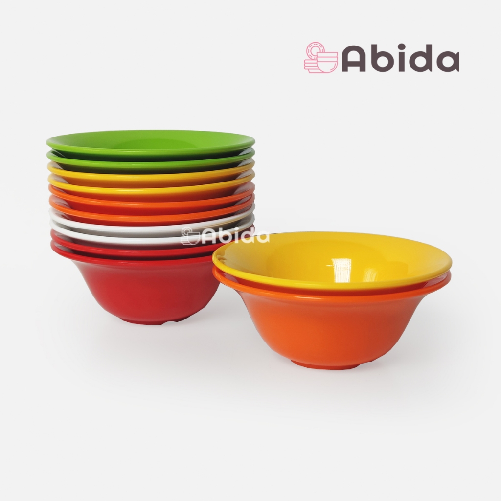 Abida 1 Lusin Mangkok Kecil Melamin 4 inch - Mangkok Sambal - Mangkok Saos - Mangkok Cuko - MU2142