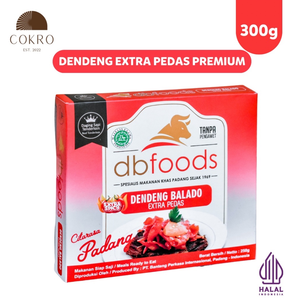 

Dendeng Balado Ekstra Pedas DBFOODS Premium 300g Original Praktis Siap Makan Asli Padang