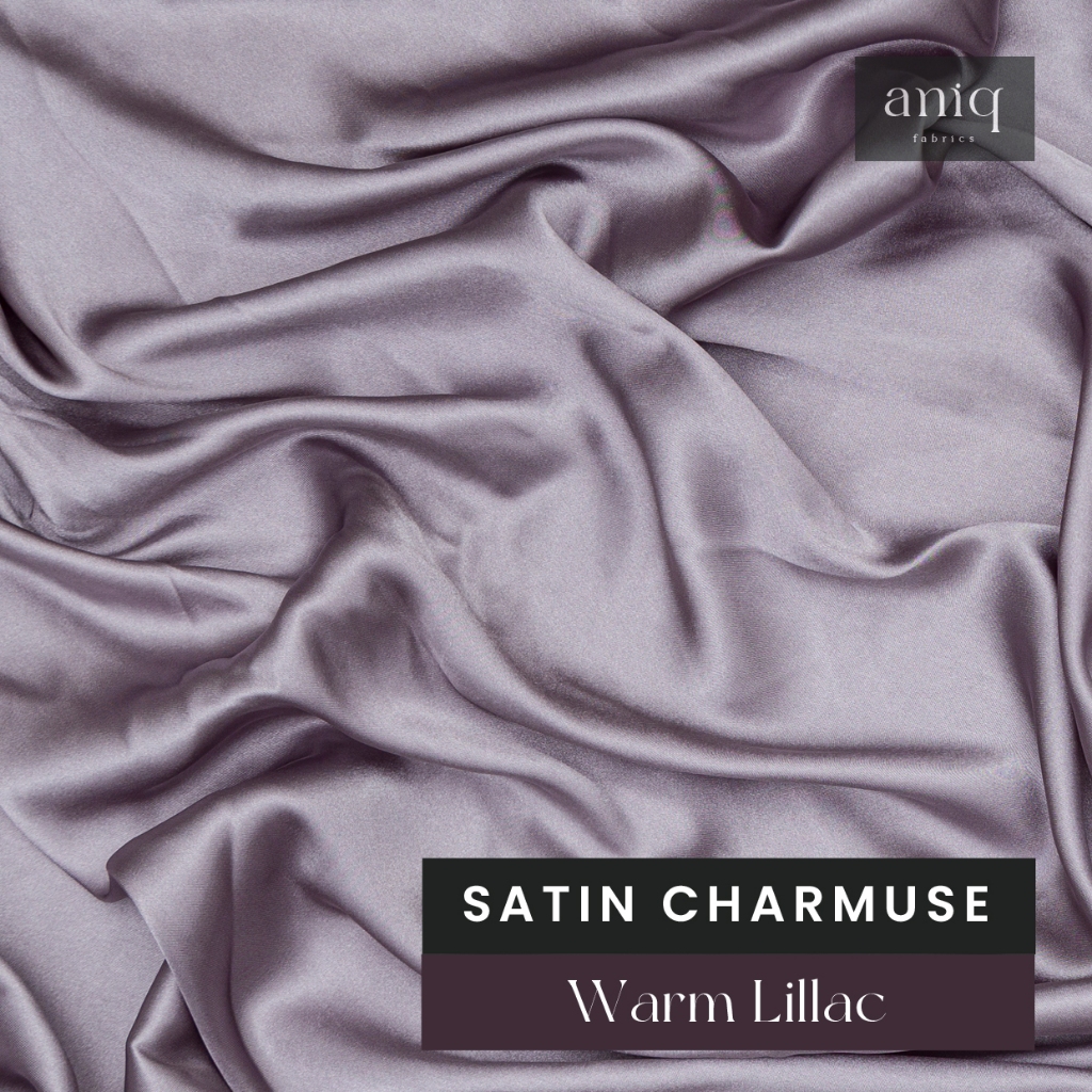 Kain Satin Meteran Kain Satin Silk Charmuse Premium Sateen Silk Satin Sutra Bahan Baju Bridesmaid, B