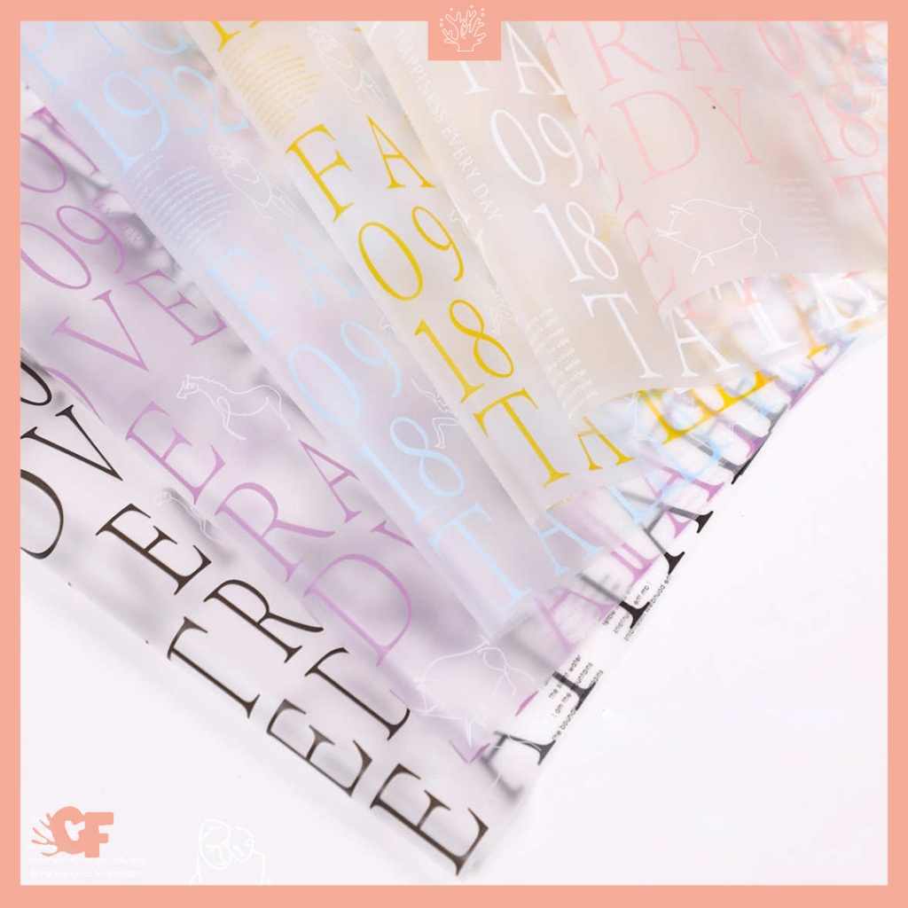 

Kertas Buket Bunga Alphabet Transparan Flower Wrapping Paper Cellophane KB6098
