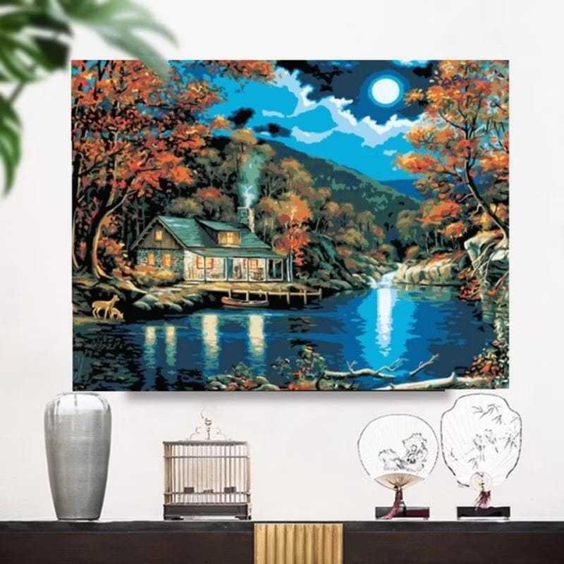 BE Cross Stitch Pattern Kristik Modern Paket Kristik Orchid Cross Stitch Custom Ukuran besar 40x50cm