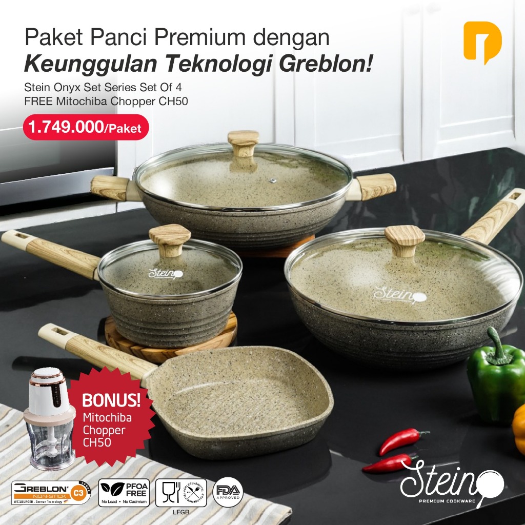 WAJAN SERBAGUNA | Stein Onyx Set Series Set Of 4 FREE Mitochiba Chopper CH50