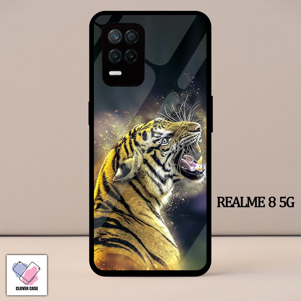 [CM96]  Case Glossy Case | REALME 8 5G | CASE KEKINIAN LUCU |  Casing Hp Kilau Motif TIGER