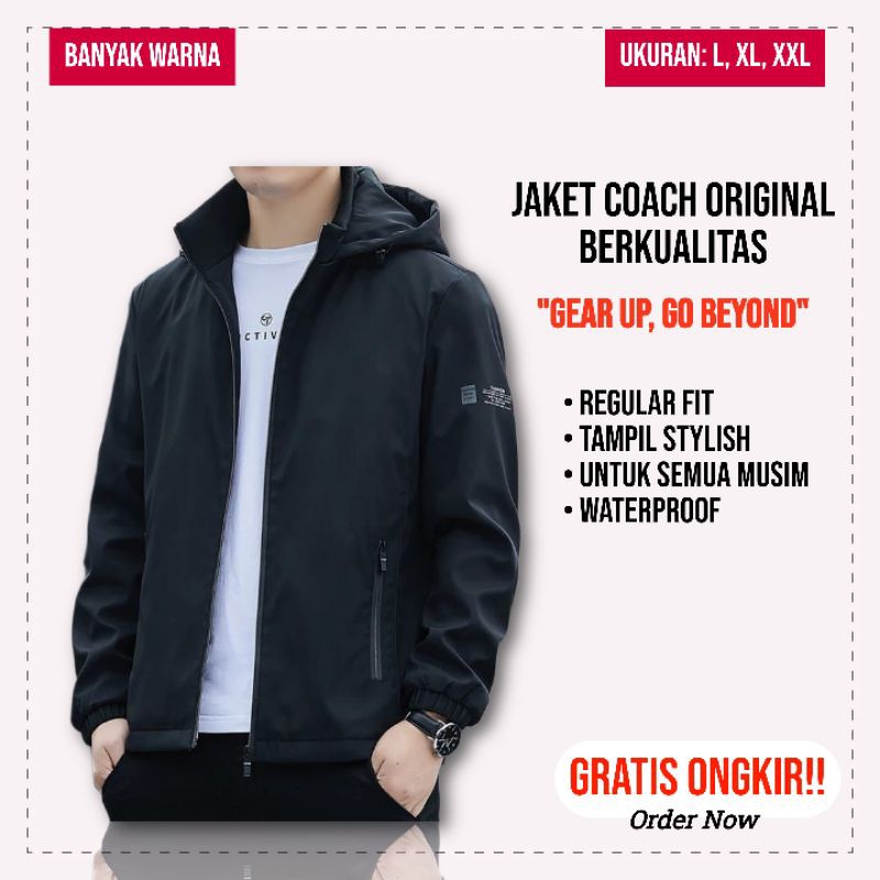 Jacket Pria Dewasa Jacket Waterproof Unisex Jacket Aquatech Waterproof Hoodie Murah Berkualitas