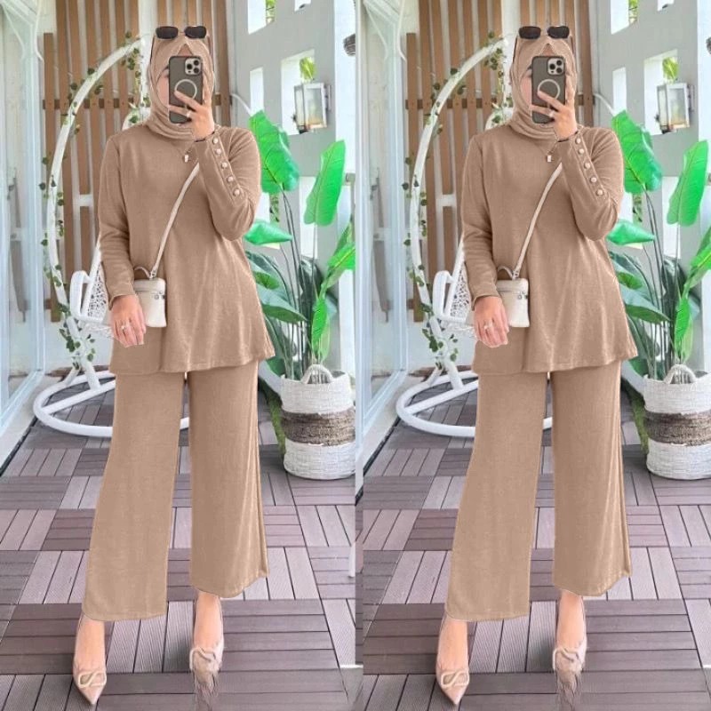 SETELAN AMARA RIB KNIT CELANA KULOT FIT TO XL // SETELAN AMARA // AMARA SET // SET KNIT WANITA KEKIN