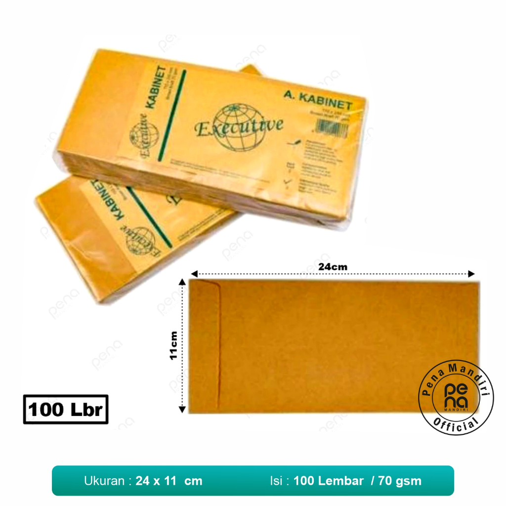 

Amplop Coklat Cabinet / Kabinet Executive 110 Per Pack Isi 100