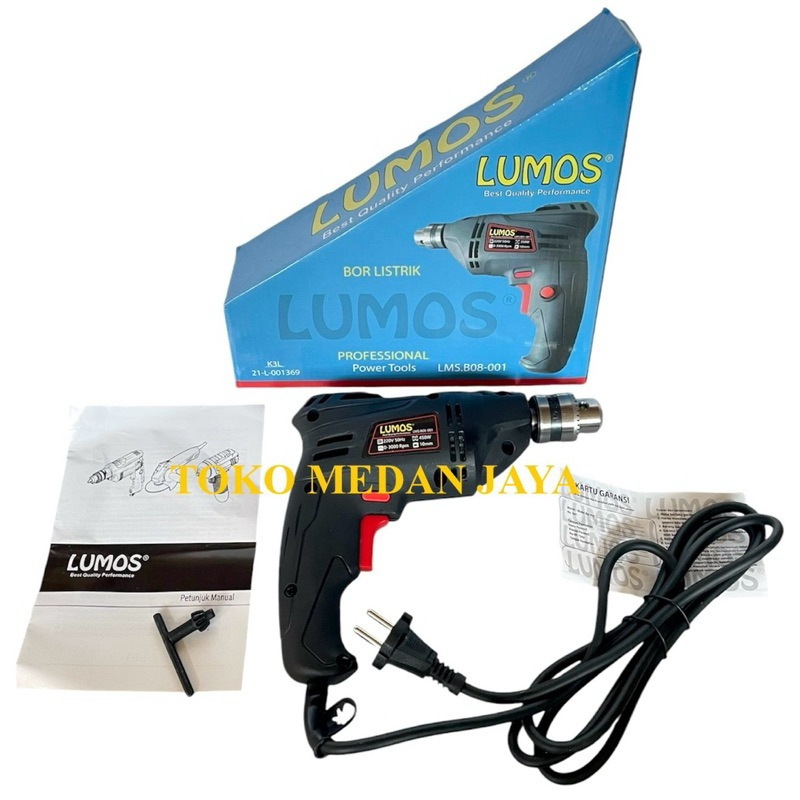 MESIN BOR TANGAN 10 MM LUMOS HAND DRILL BOLAK BALIK LUMOS