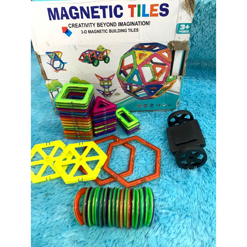Preloved Magnetic Tiles 52 Pcs