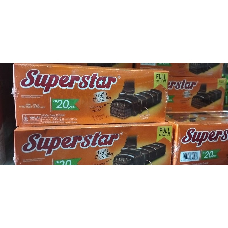 

Wafer Coklat Superstar Jadul Enak [ 1 Pack isi 12pcs ]