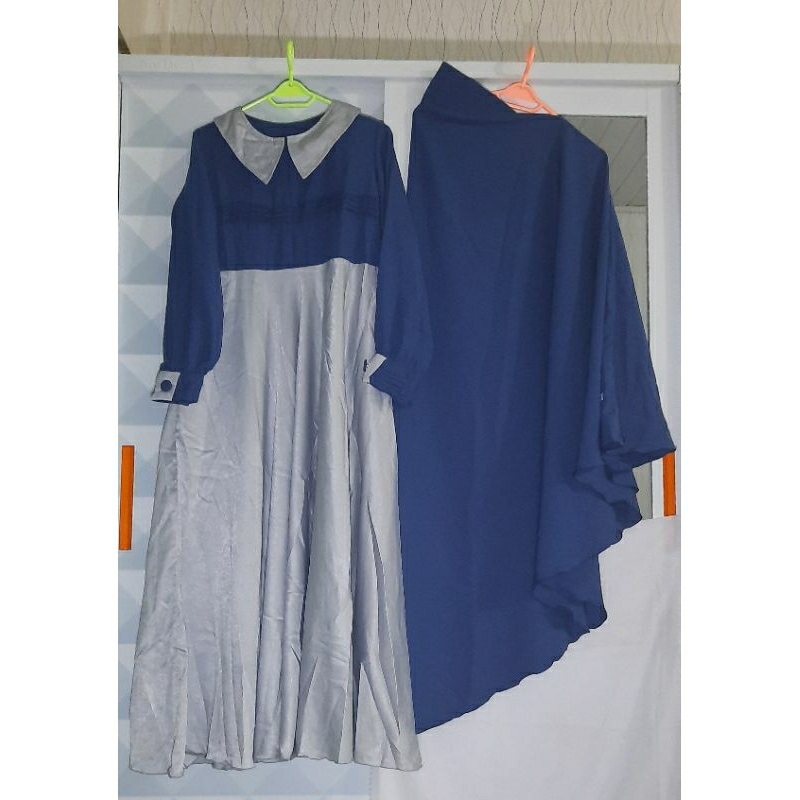Gamis RH yobos abu biru PL size XS Umbrella