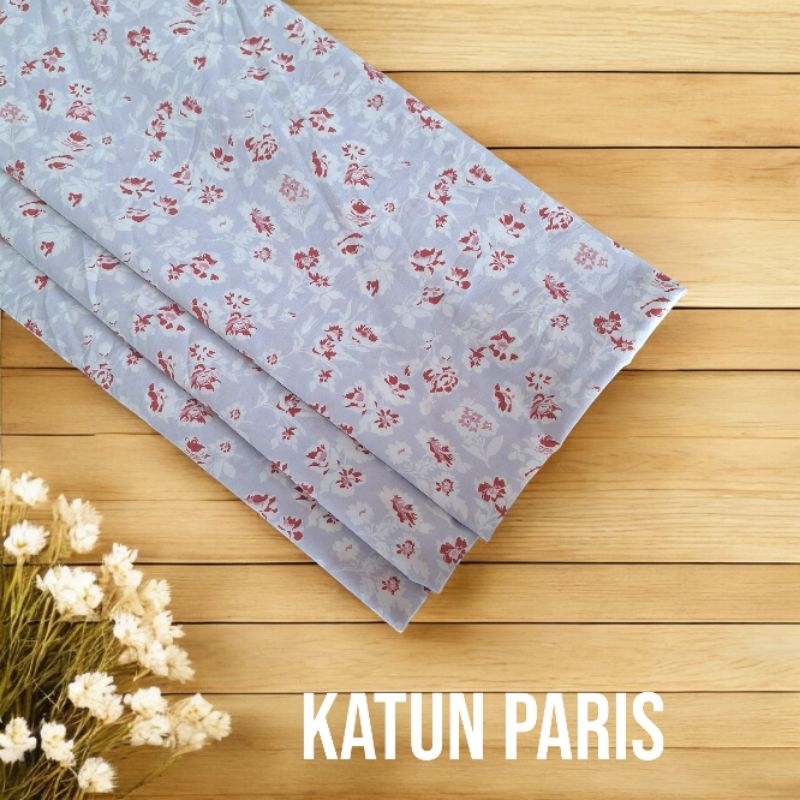kain katun paris motif bunga / kain kemeja katun / kain katun motif / katun garment