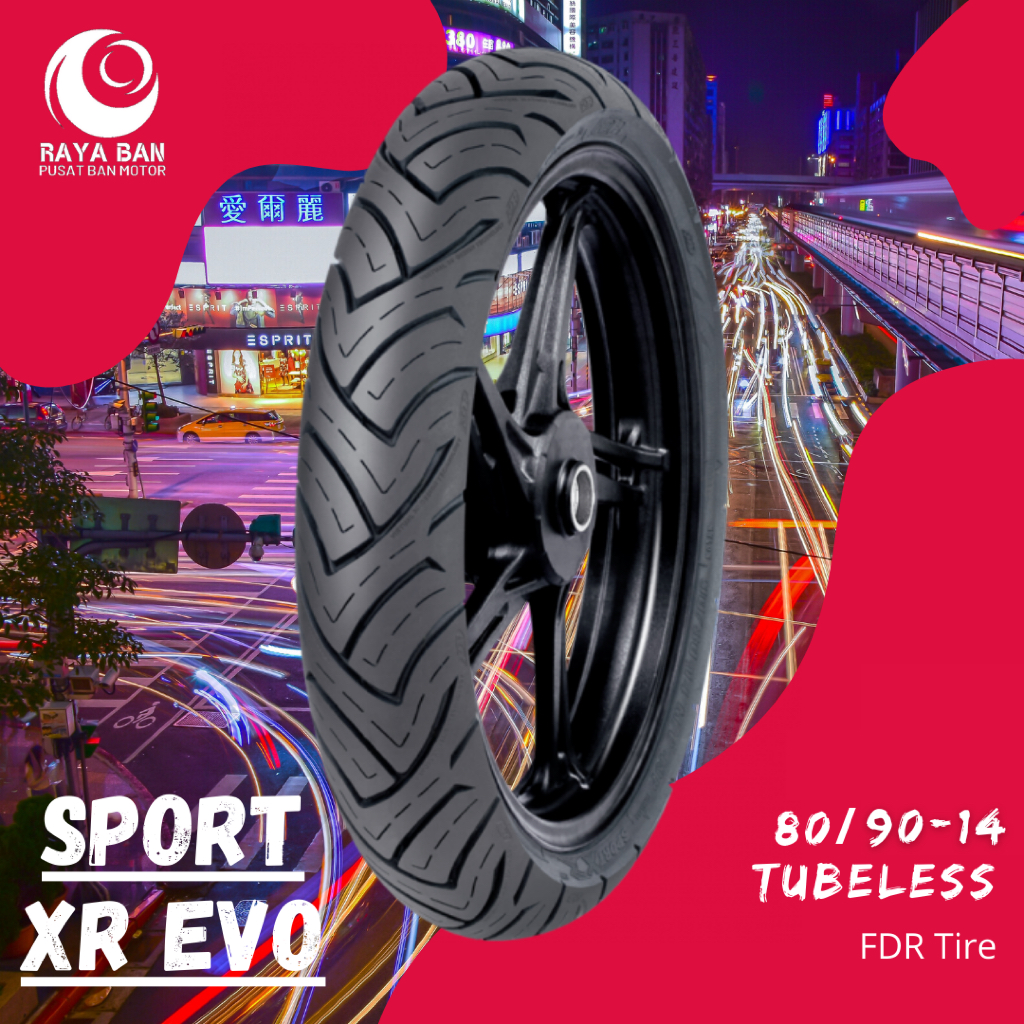 Ban Motor FDR Sport Xr Evo 80/90-14 Tubeless TL Ring 14 BeAT Vario Scoopy Mio