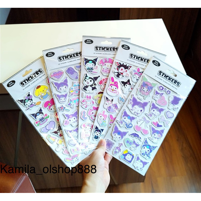

Sticker Timbul Sanrio Kuromi Melody Cinamoroll Sticker Karakter Sticker Lucu Tempelan Karakter