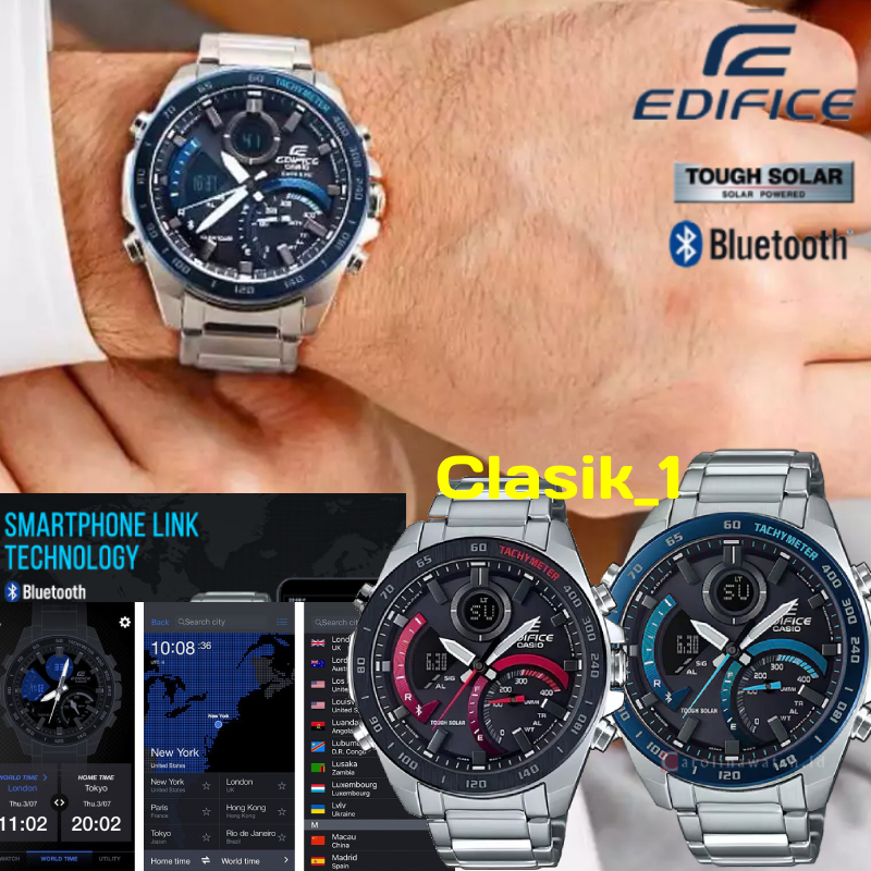 Original 100% Casio Edifice ECB-900DB-1BDR ECB-900DB-1ADR - Jam Tangan Pria ECB-900DB ECB-900DB-1A E