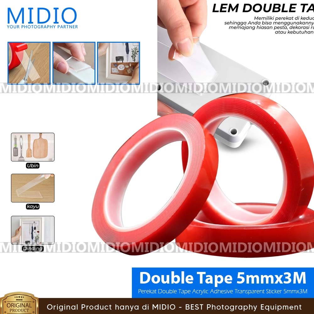 

Perekat Double Tape Acrylic Adhesive Transparent Sticker