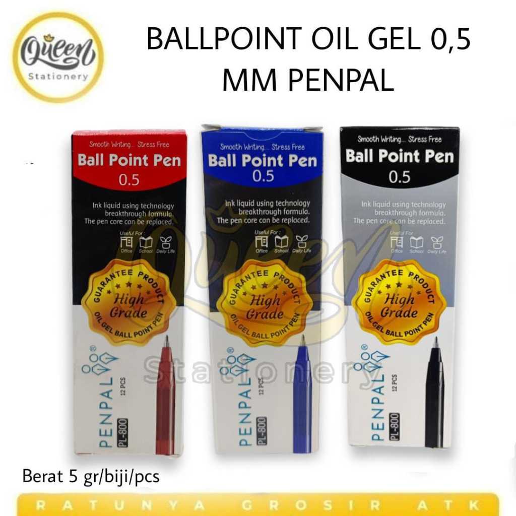 

1 PCS BALLPOINT OIL GEL 0.5MM PENPAL / BOLPEN PULPEN GEL