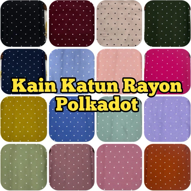 Kain Katun Rayon Premium Viscose Motif Polkadot (0,5m)