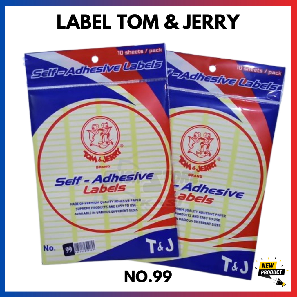 

LABEL STICKER MERK TOM&JERRY NO 99 LABEL BERKUALITAS HARGA 1 PACK ISI 10 PCS