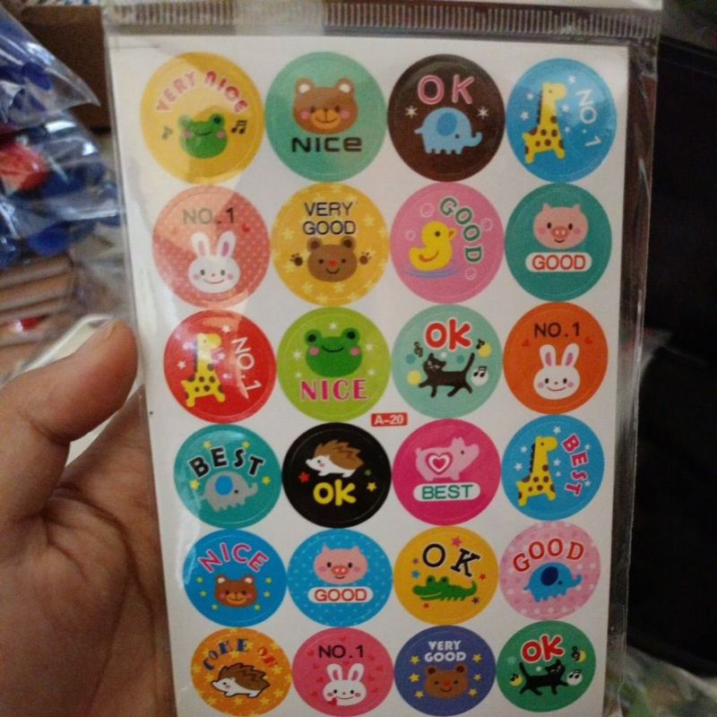 

1 LEMBAR STIKER REWARDS SMILE BEST GOOD NICE COME ON