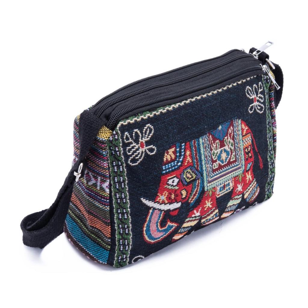 Tas selempang thailand motif gajah owl gambar depan belakang KV 2208