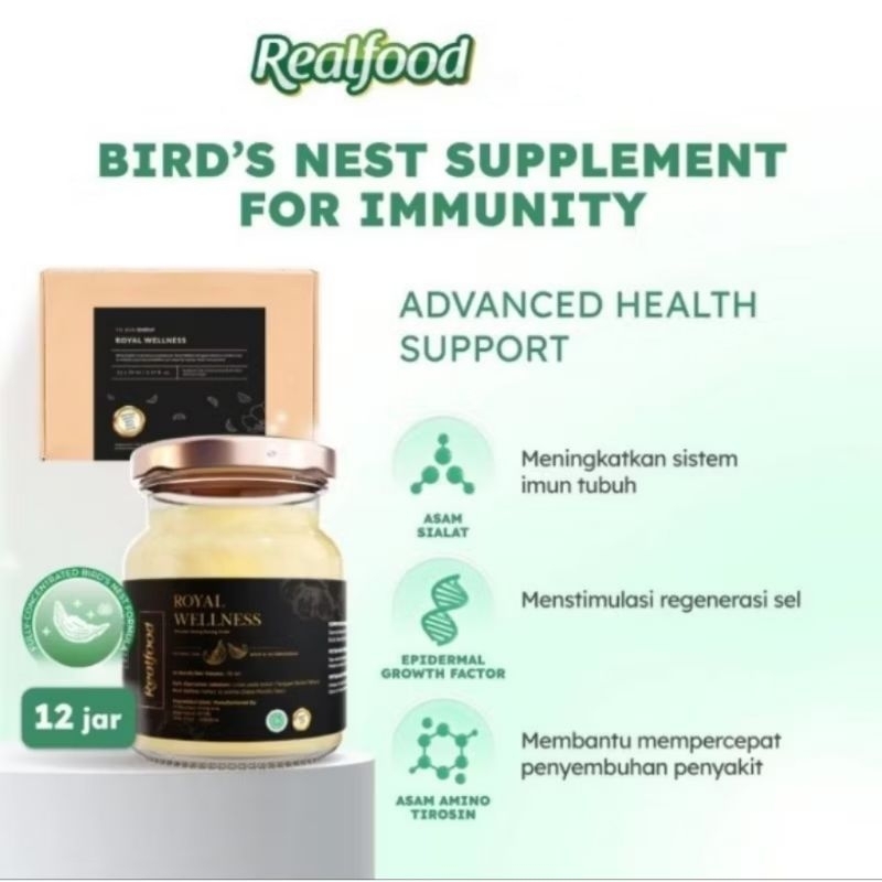

SDF Realfood Royal Wellness ( P.12 Bonus 6 Sachet Jelly / Coffee ) Minuman Sarang Burung Walet Bpom
