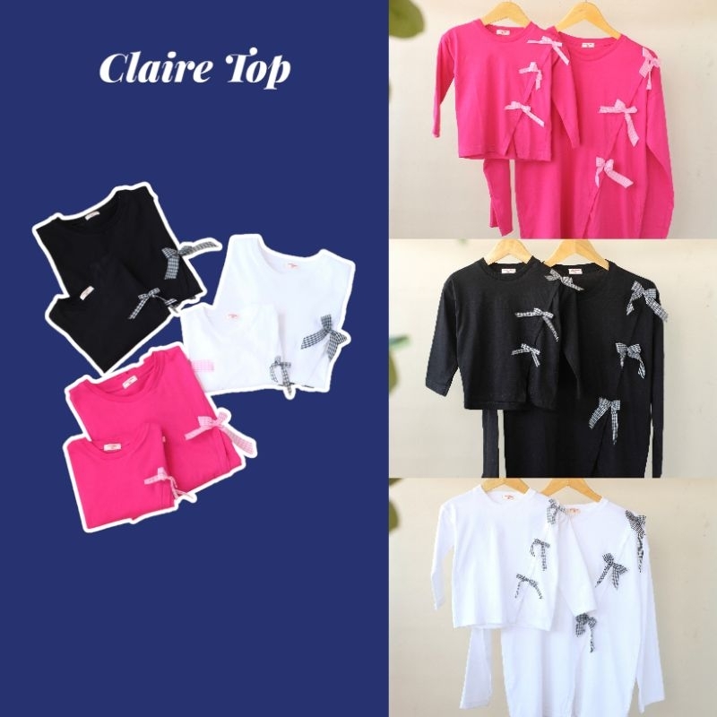 Claire Top Atasan Couple Ibu dan Anak Kaos Couple Ibu dan Anak Kaos Anak Pita Coquette