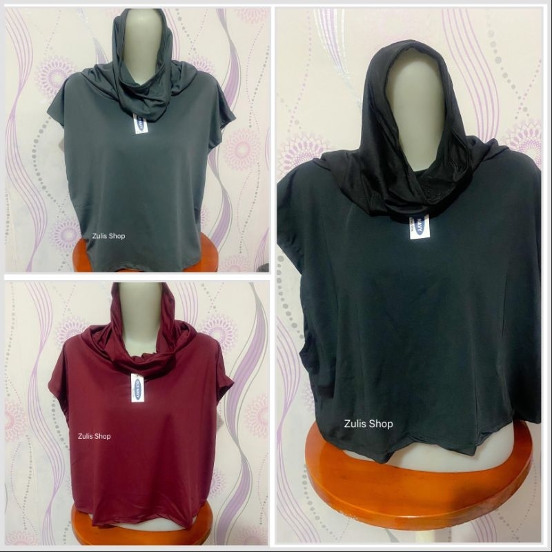 BAJU ROMPI CROP / PAKAIAN LUARAN SENAM BER HIJAB / ROMPI JILBAB TALI AEROBIC ZUMBA YOGA OLAHRAGA WAN